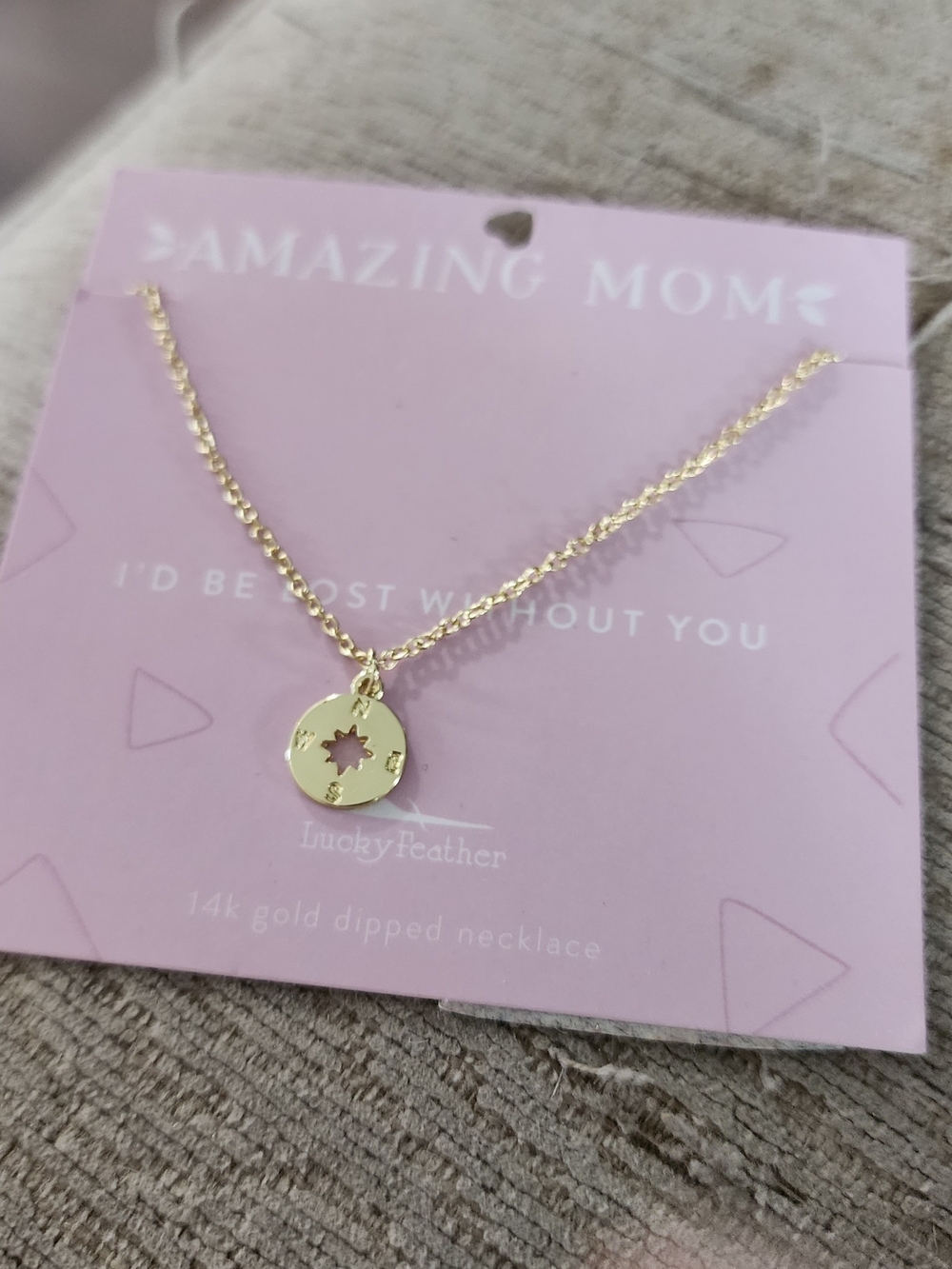 Gold Starburst Pendant Necklace - Amazing Mom